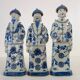 3 figurines of emperors from the Qing dynasty, China, early 20th century.