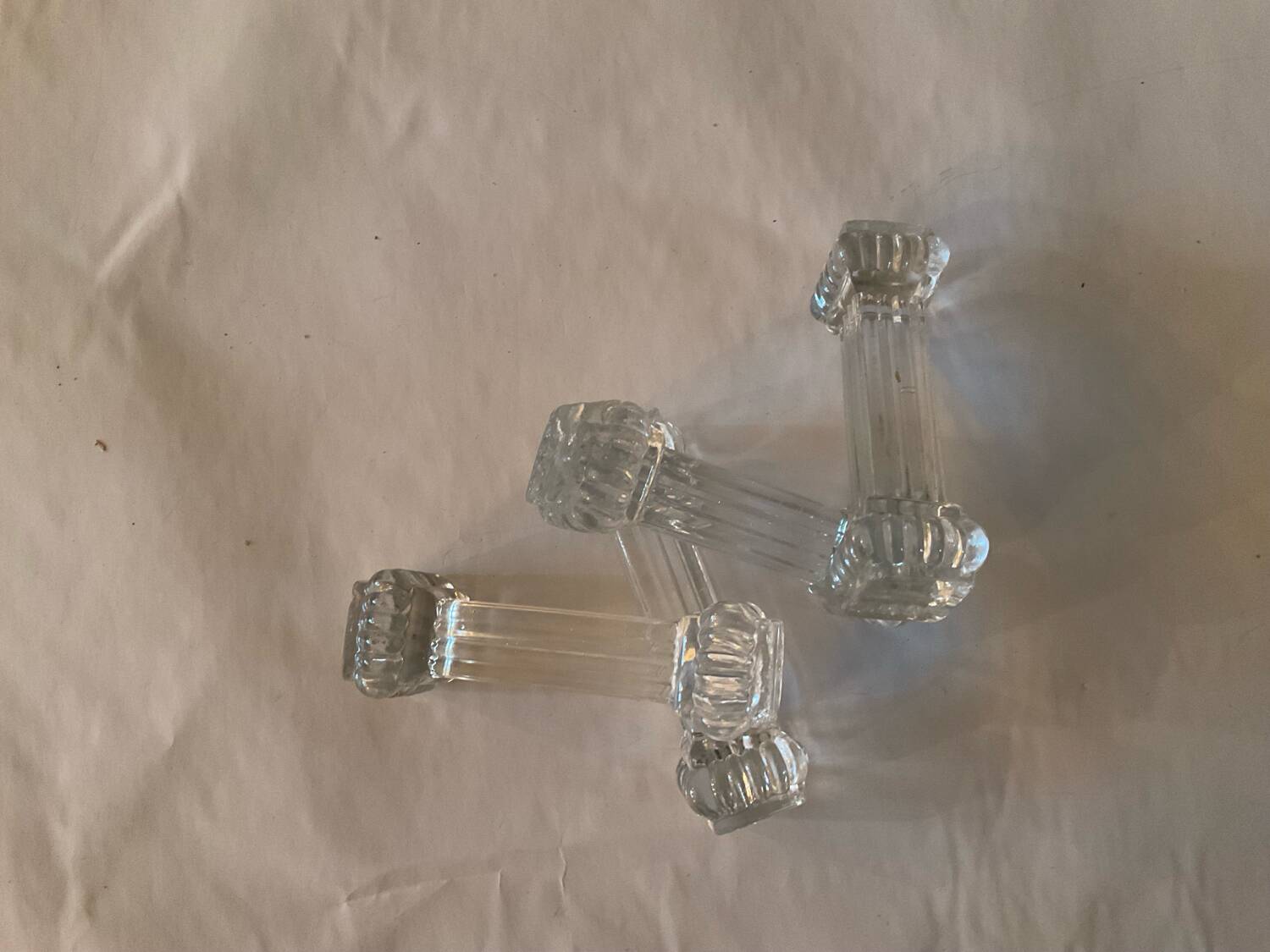 Vintage pressed glass knife rests – set of 4 – art deco style