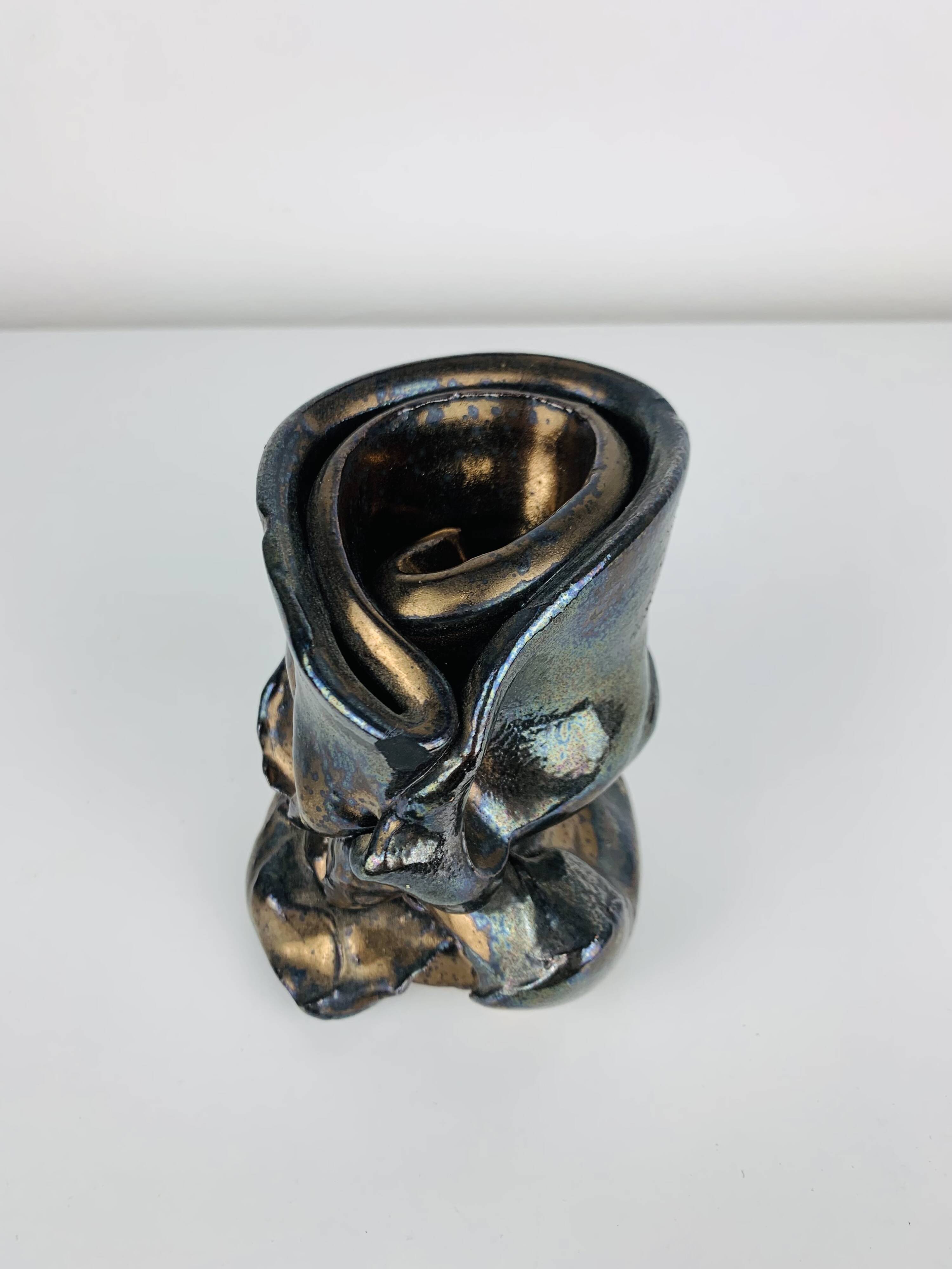 Vase abstrait céramique signé Montalto 1993