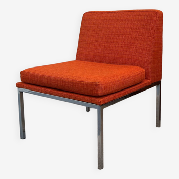 Louise Baillon fireside chair in orange wool and metal