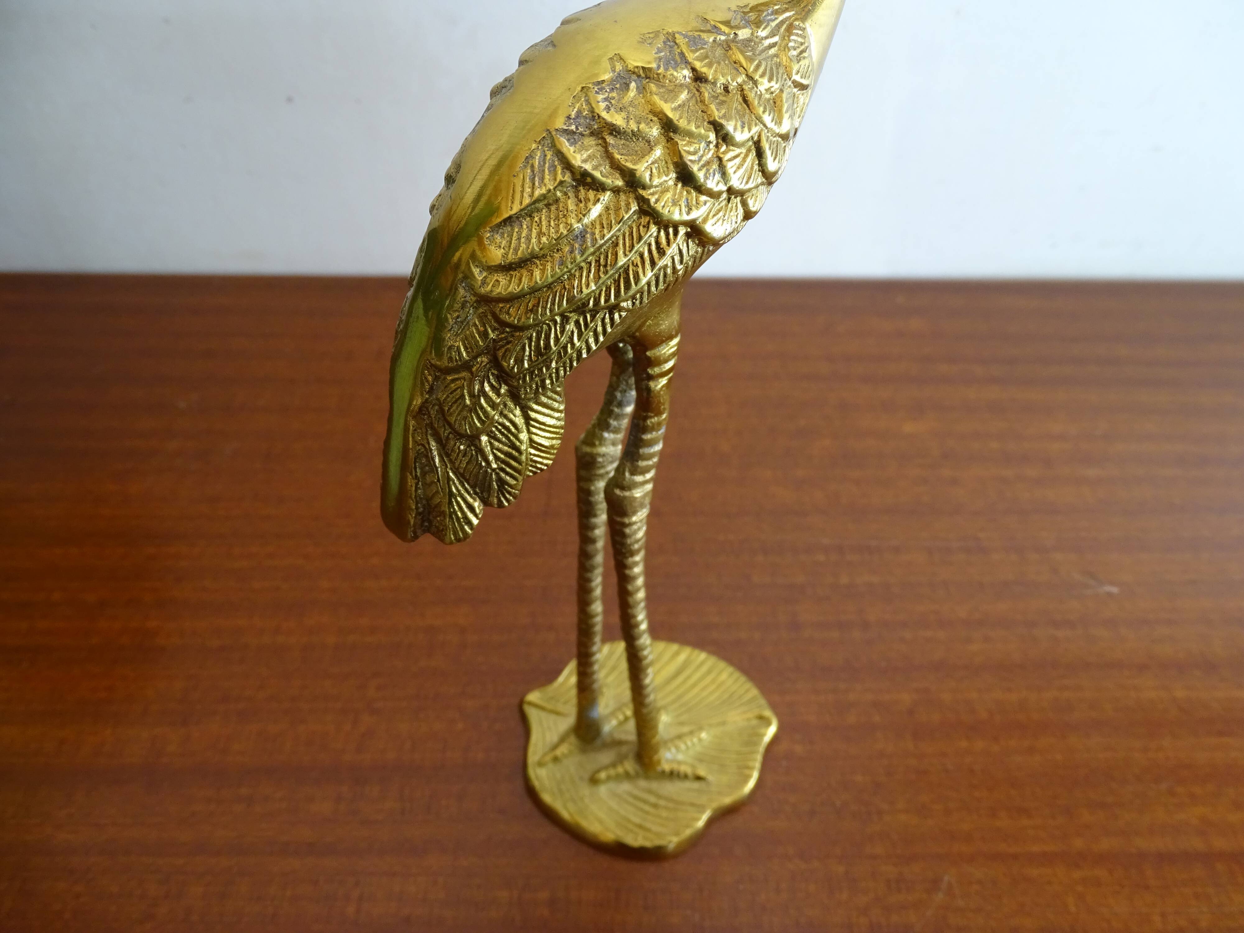 Vintage brass heron