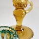 Bougeoirs vintage en verre teinté