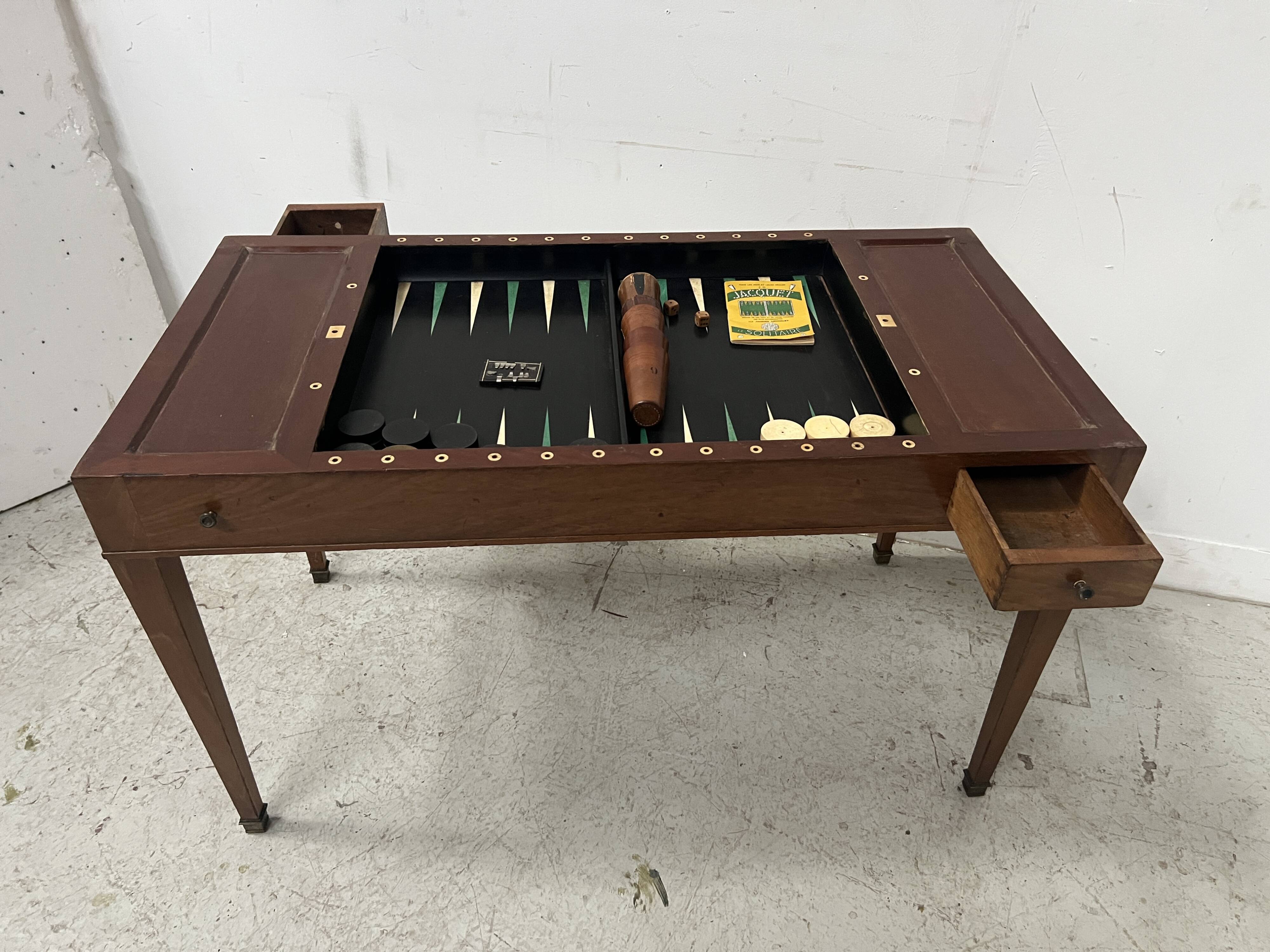 Louis XVI period "Tric Trac" gaming table in 18th century mahogany.