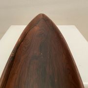 Centerpiece, canoe, wood art, jean gillon, jacaranda, vintage 70