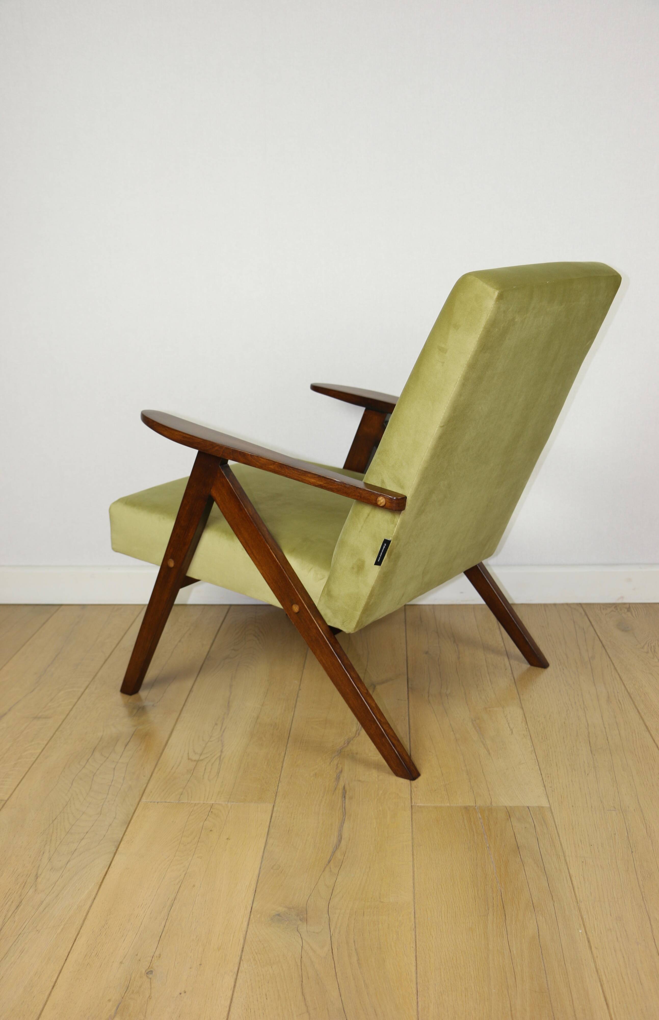 B-310 VAR armchair green olive velvet - light