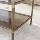 Table coffee in brass, bronze and smoked glass, France, 1950