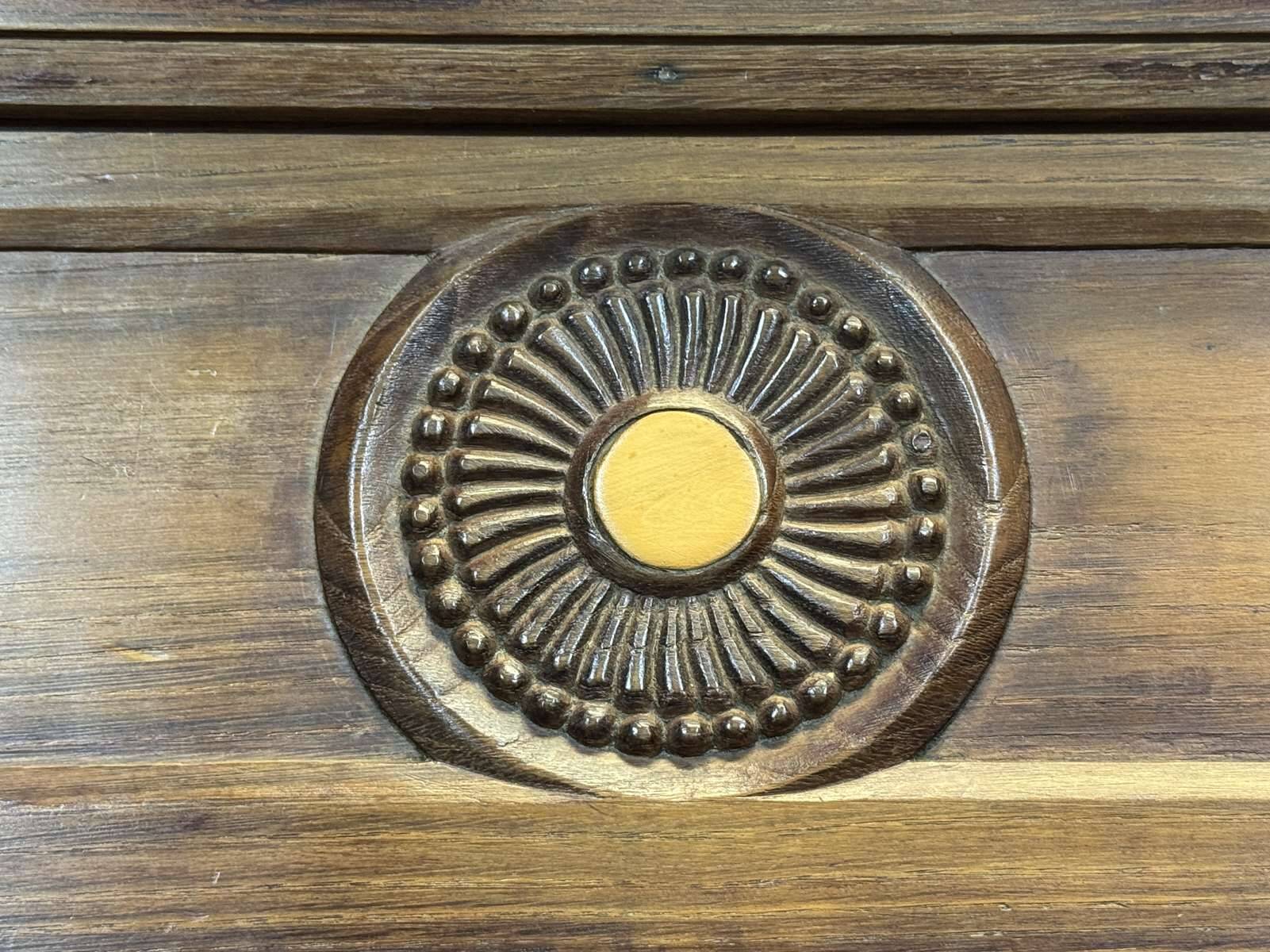 19th-century Breton wardrobe in oak and chestnut.