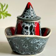 Vintage LUC VALLAURIS Ceramic Sugar Bowl