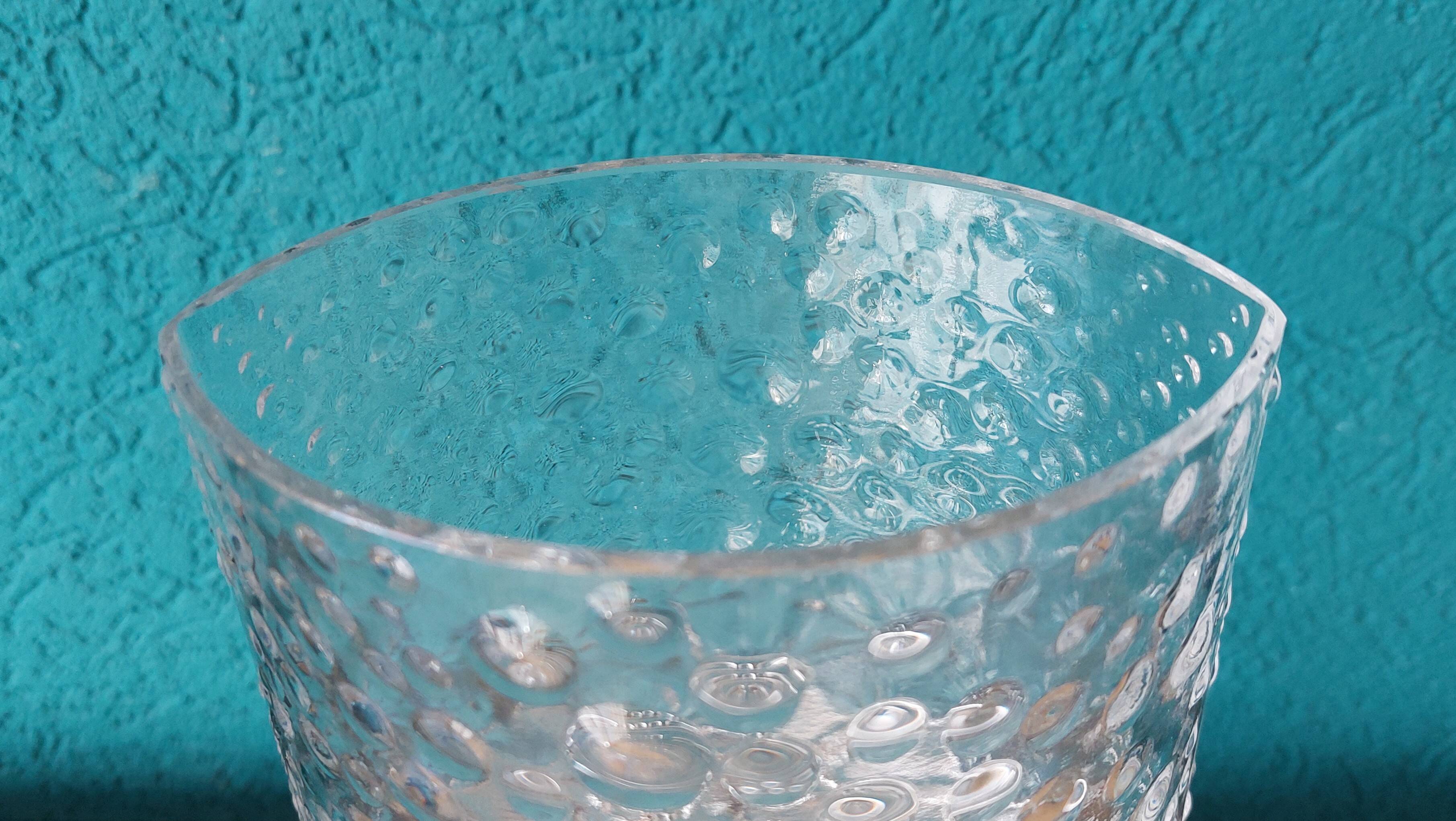 Vintage Structured Glass Vase by Willem Heesen for Leerdam Glass Factory