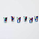 Set of 6 Italian Murano glass goblets circa 1980 murano