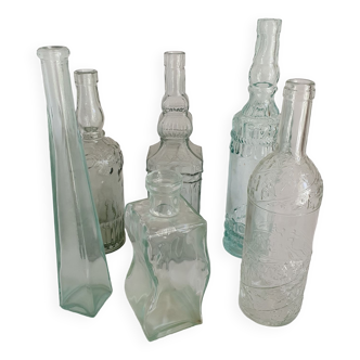 Set of 6 glass deo bottles