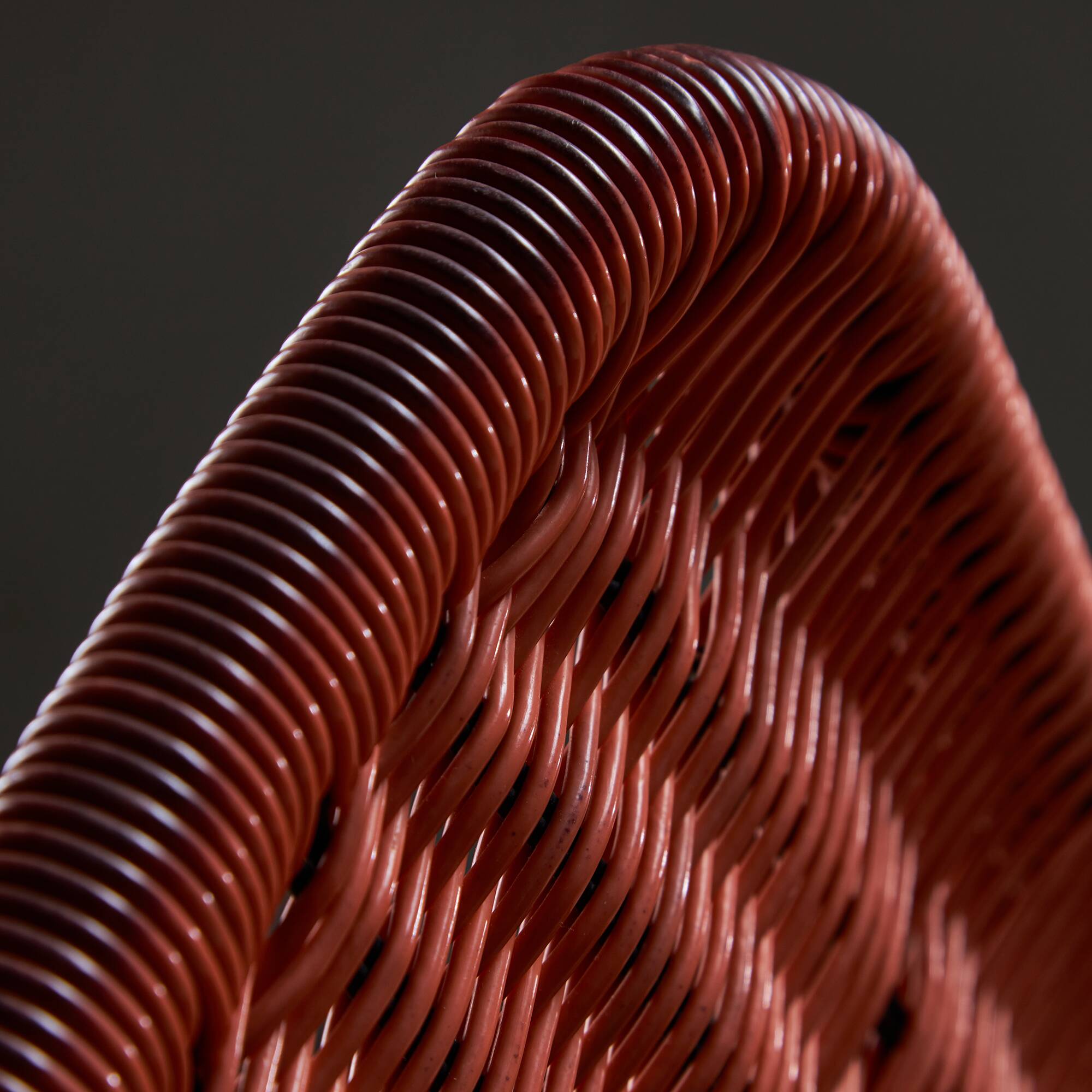 Chaises de jardin en câble plastique tressé orange