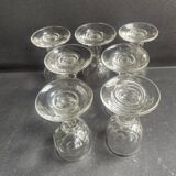 7 liqueur glasses – ½ Strong blown and cut crystal 19th century
