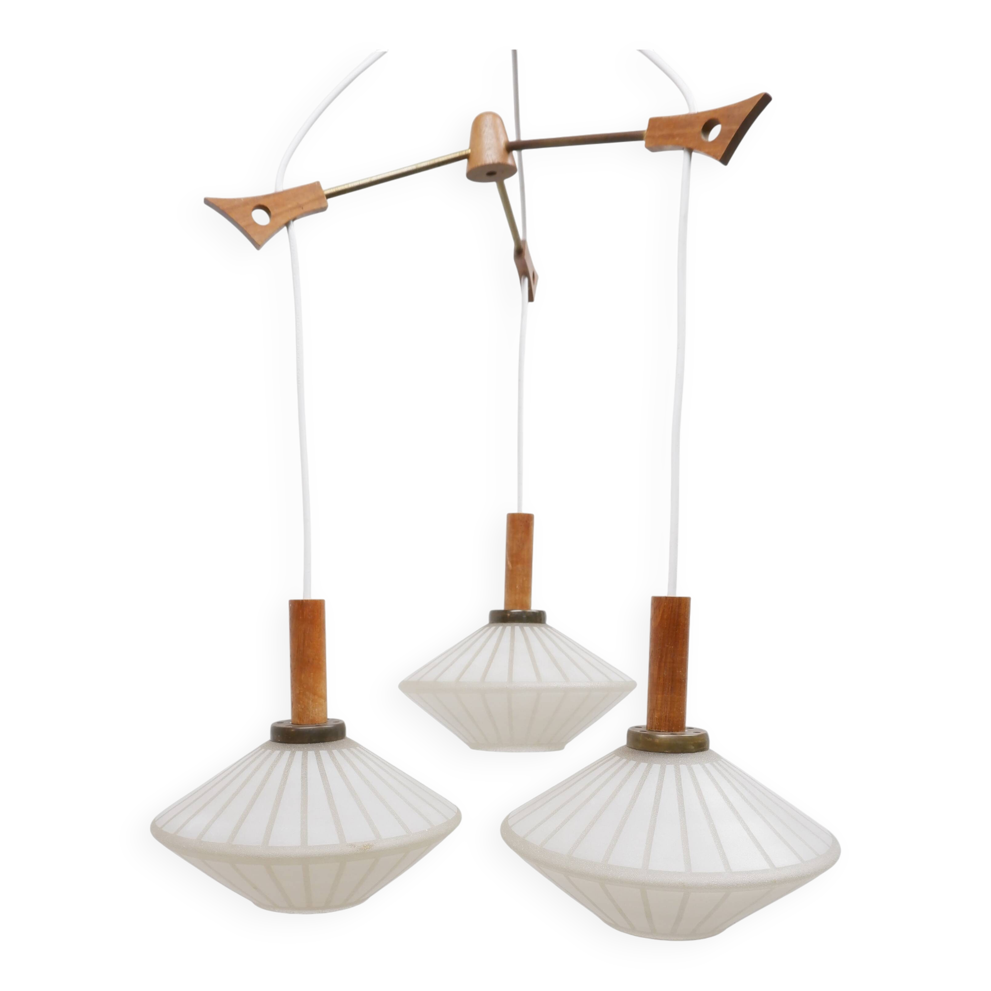 Glass hanging lamp, 1960s