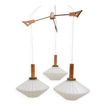 Lampe suspendue en verre, années 1960