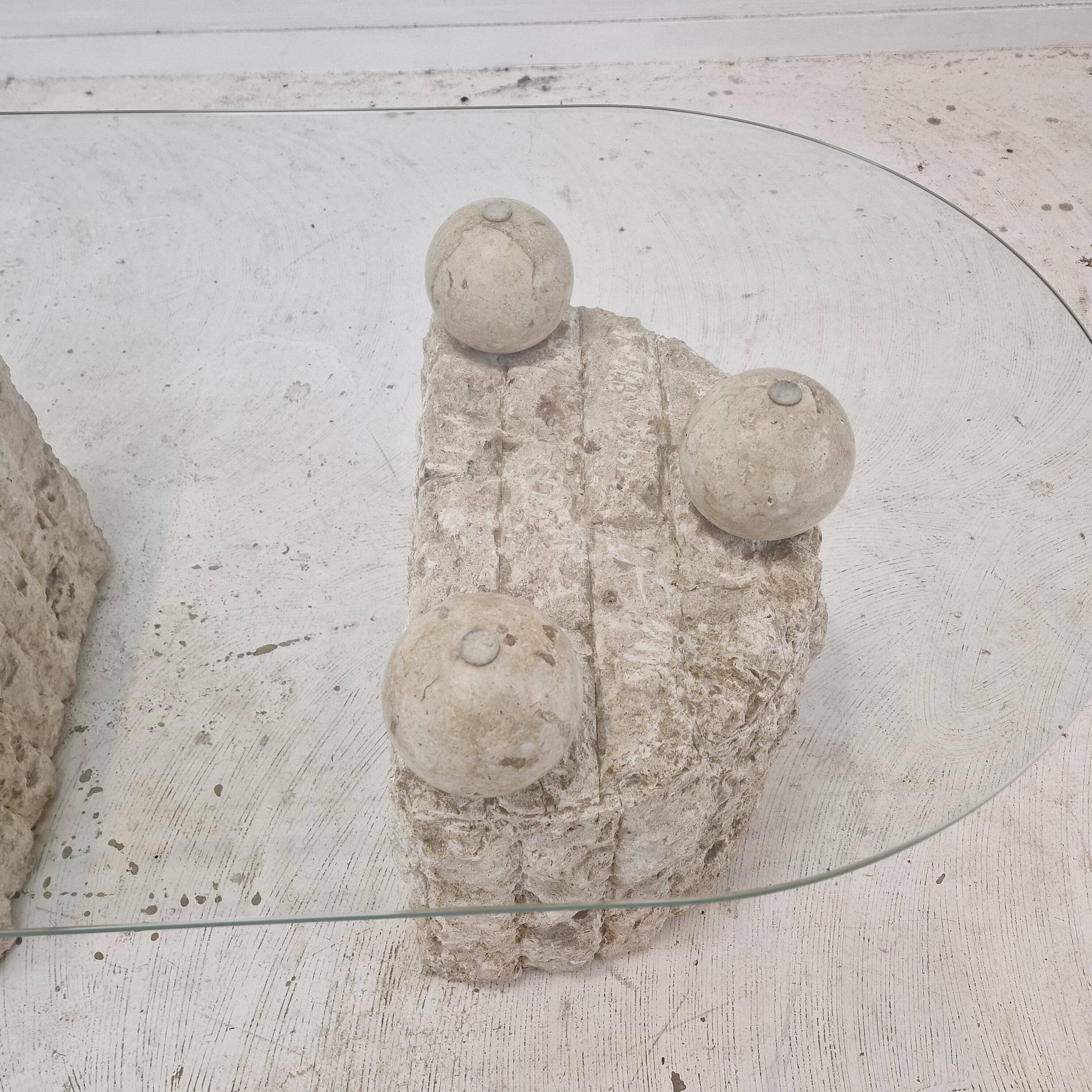 Magnussen Ponte Mactan Stone Coffee or Fossil Stone Table, 1980s