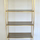 1970 library and gold metal and smoked glass