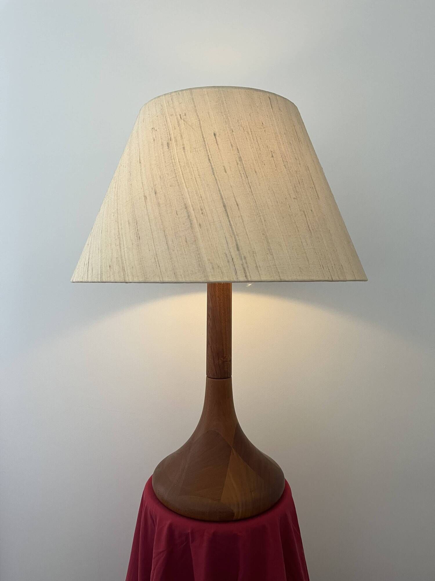 Large teak table lamp for Kirk.