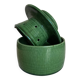 Glazed green earthenware butter dish Foucart Jourdan 1960