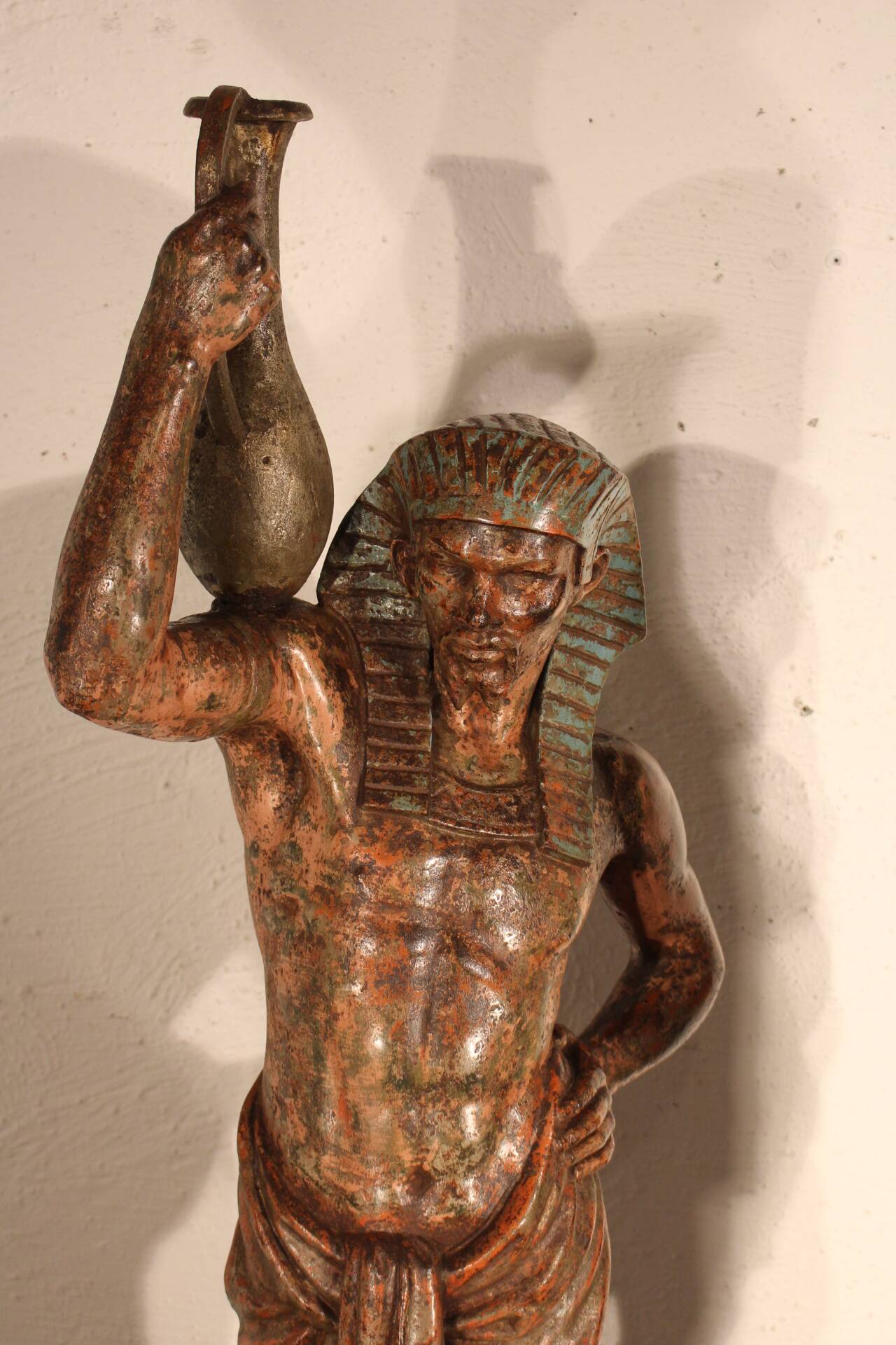 Pair of cast iron statues