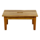 Wooden stool low rectangular seat ash wood