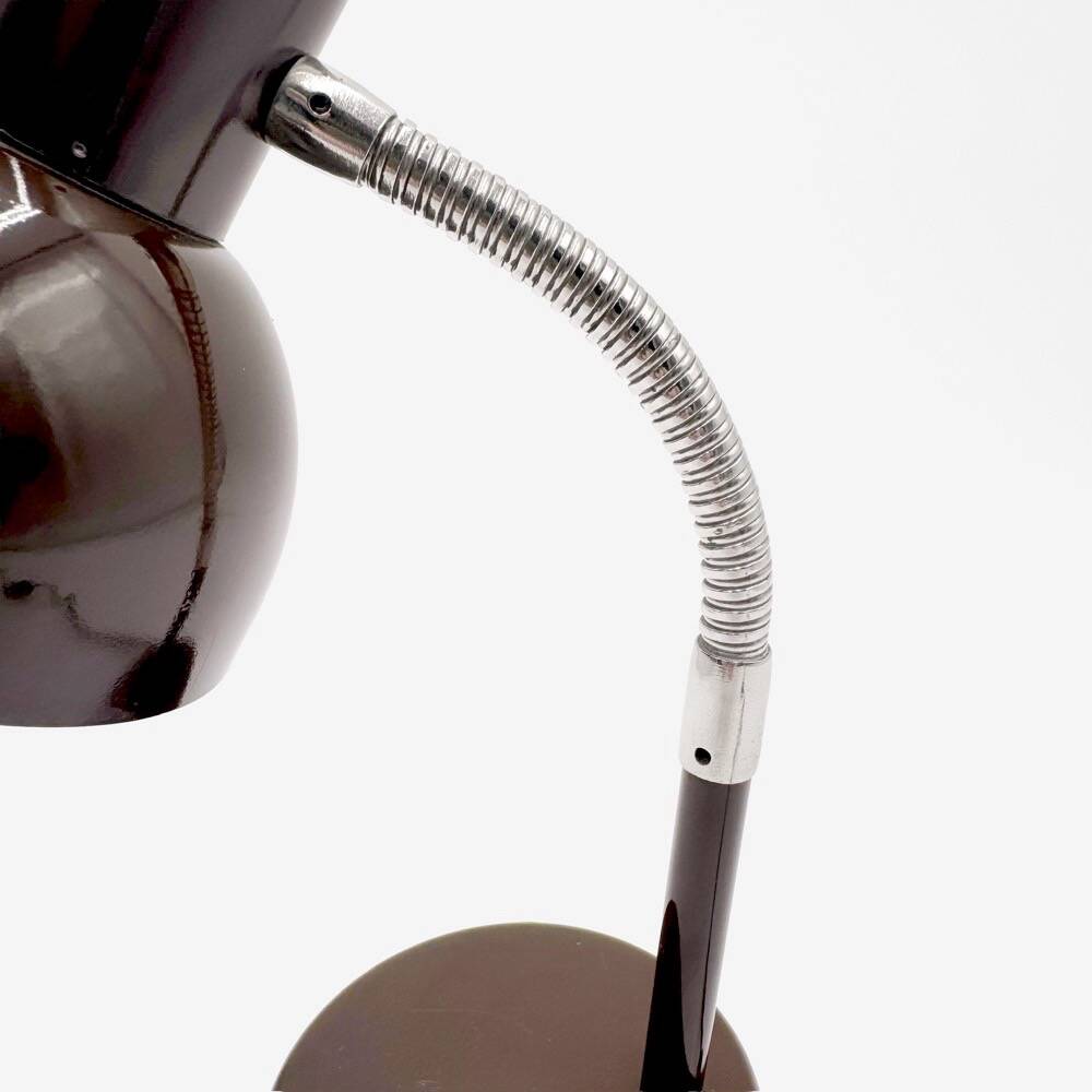 Chocolate desk lamp Veb Narva 1970s