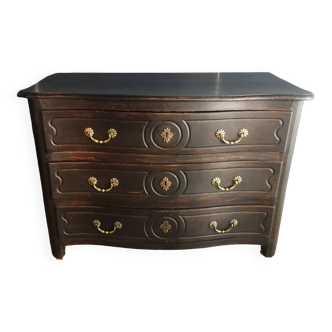 Commode charles X, 3 tiroirs, noire