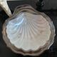 Shell butter dish and its silver-plated knife