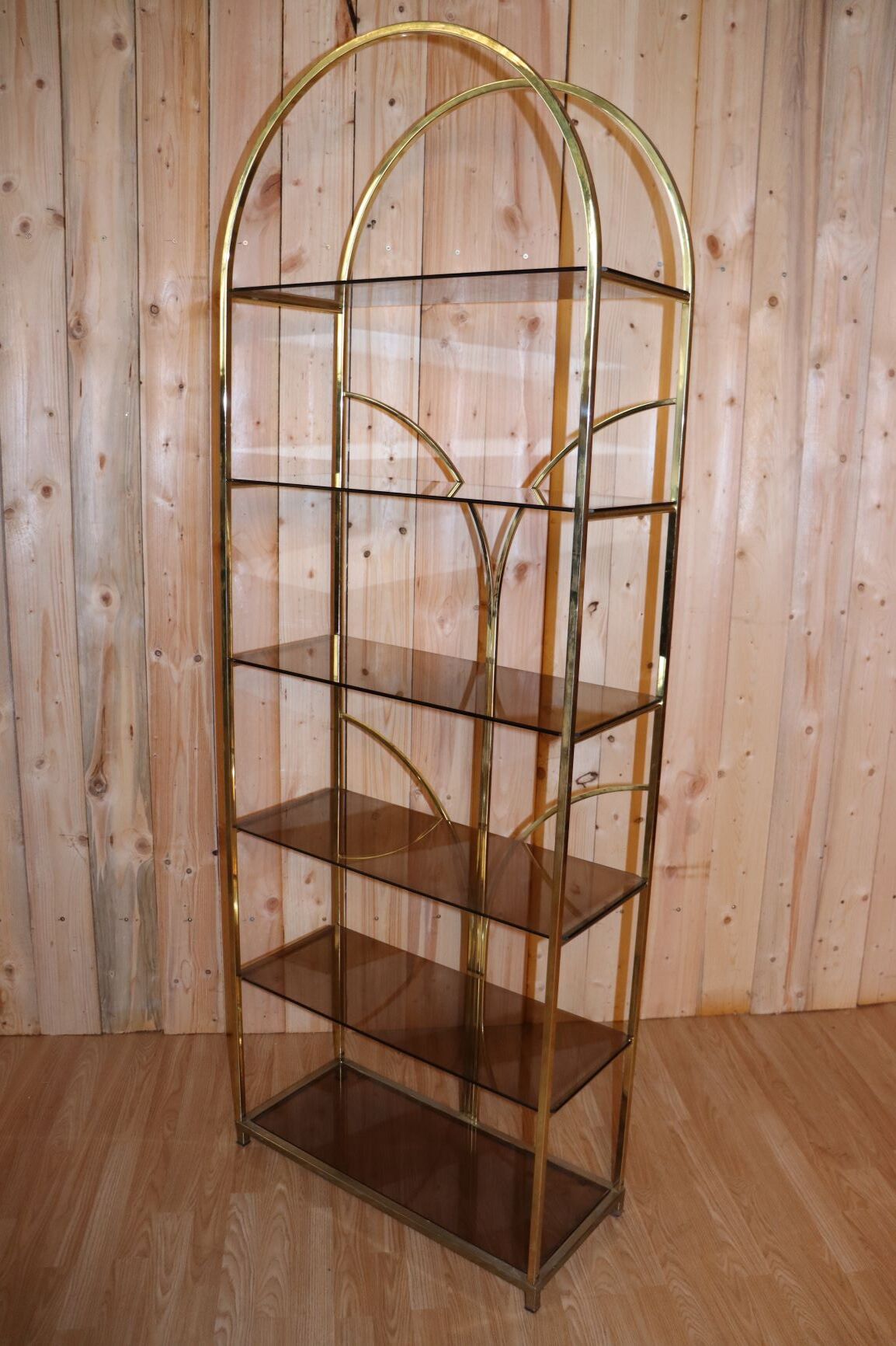 Gold metal shelf