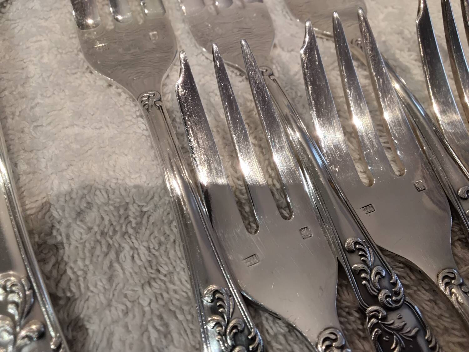 Frionnet rocaille silver metal cake forks 12 cake forks