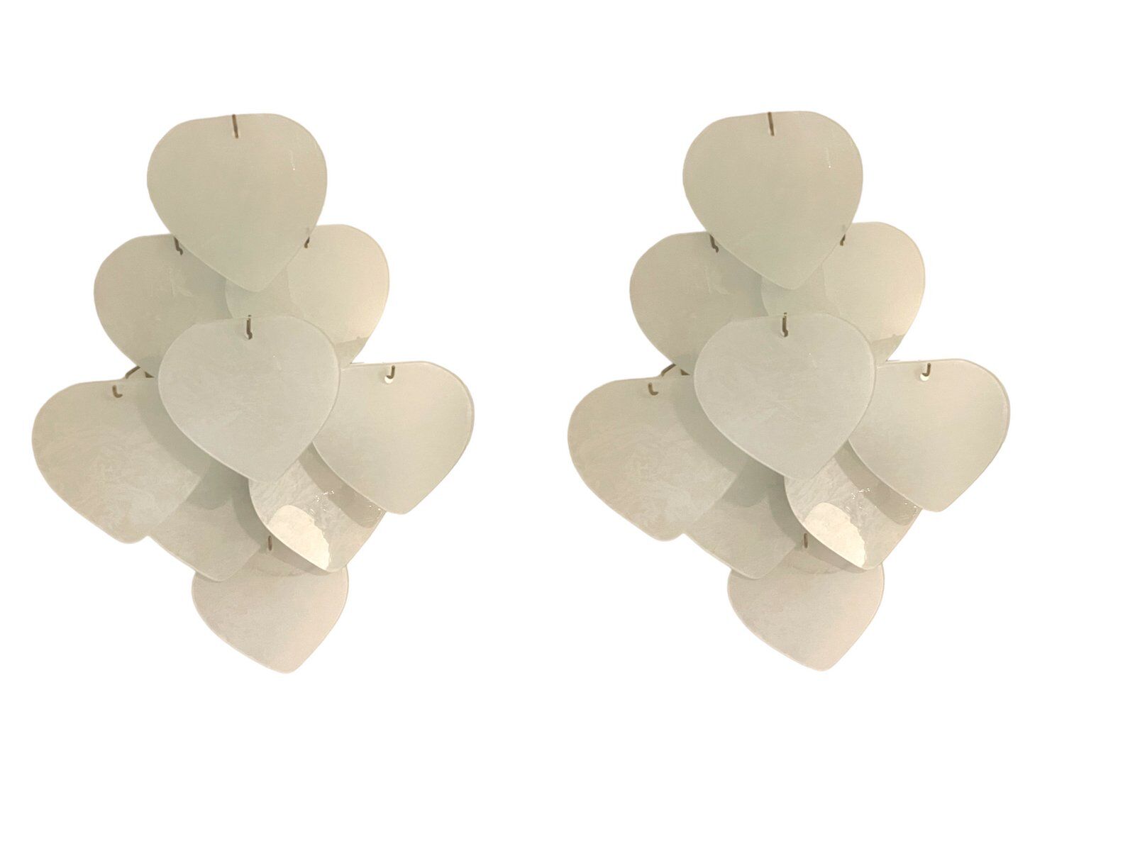 Heart Shaped Glass Sconces, 1980s, Set of 2