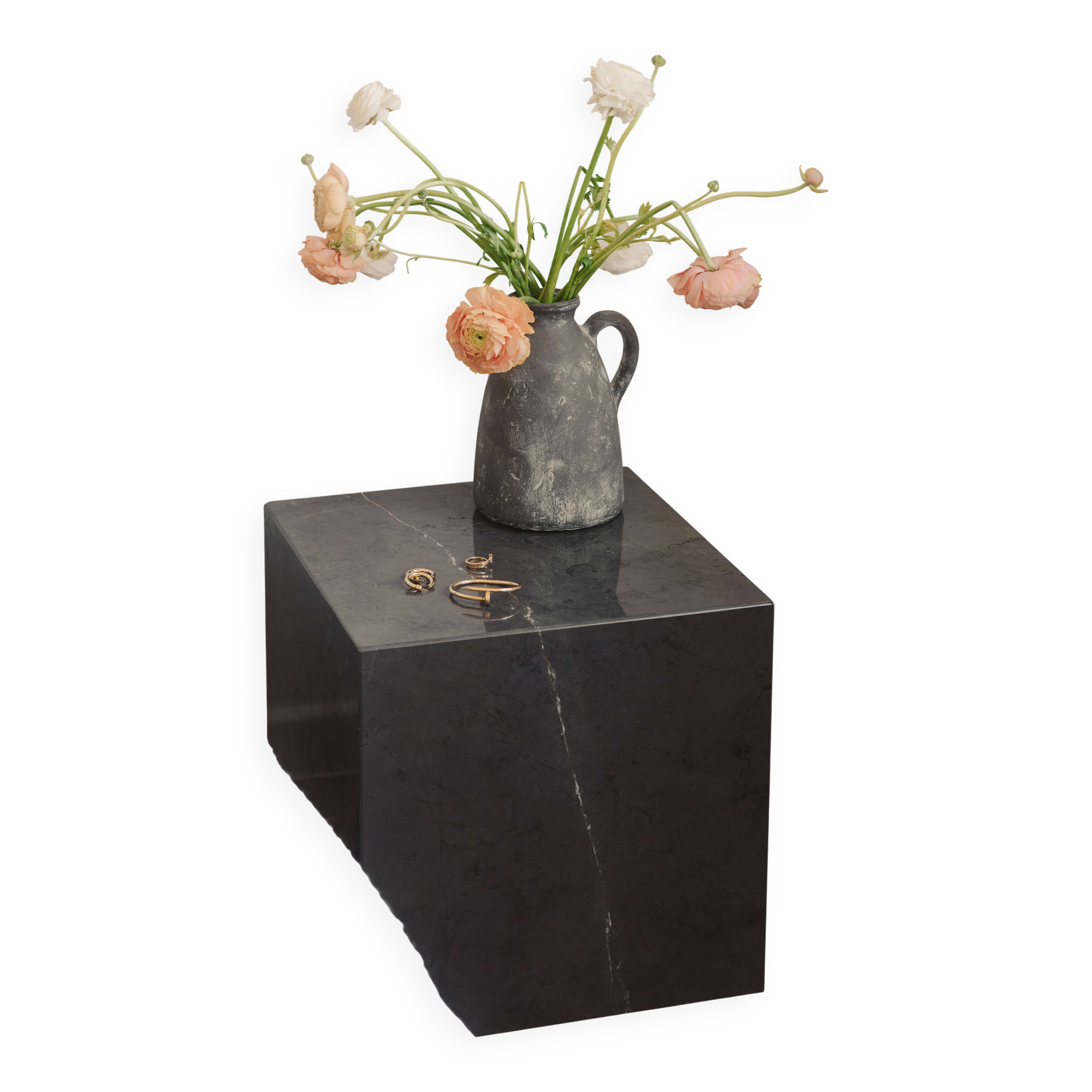 Grey marble cube