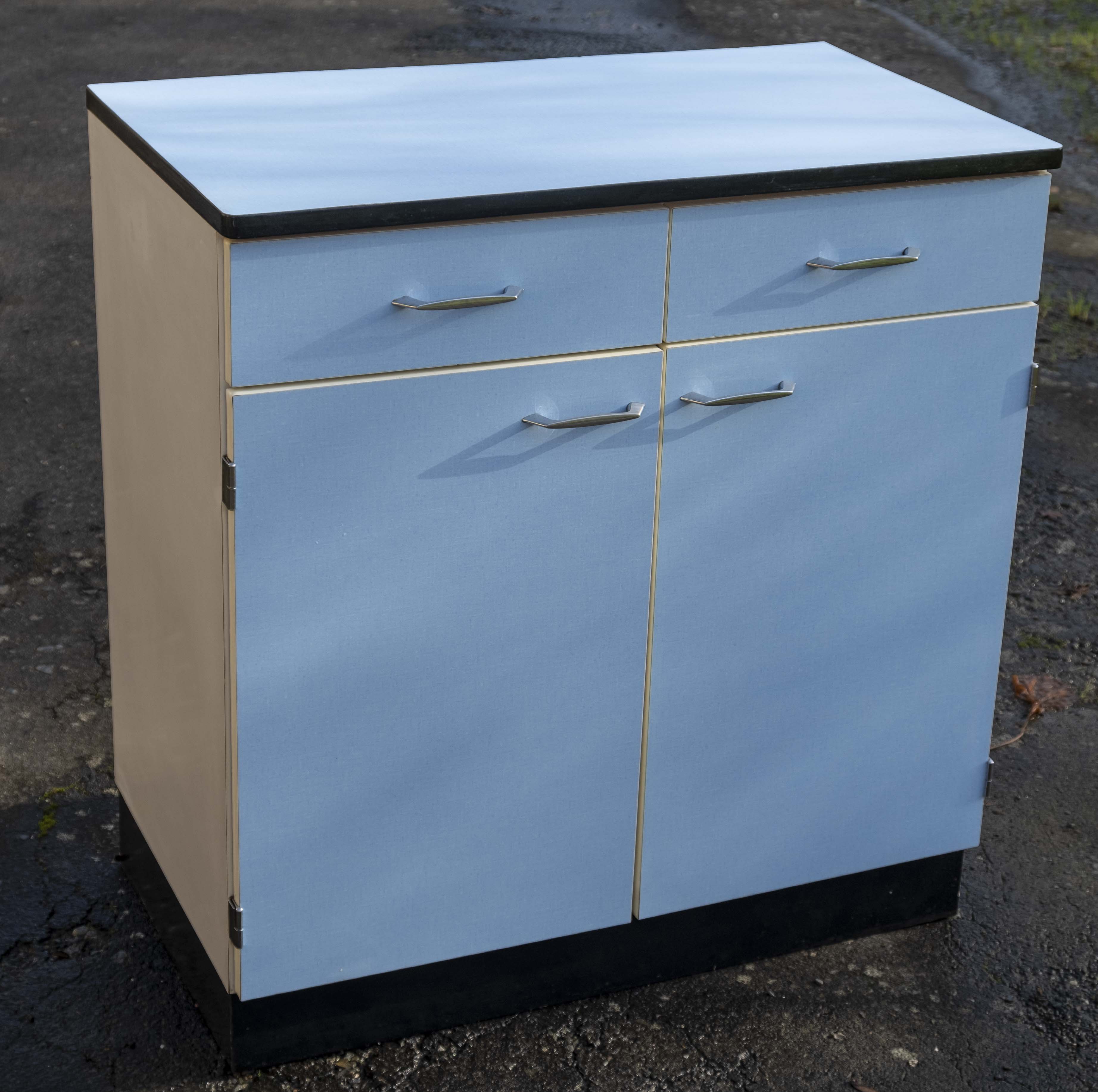 Blue formica buffet