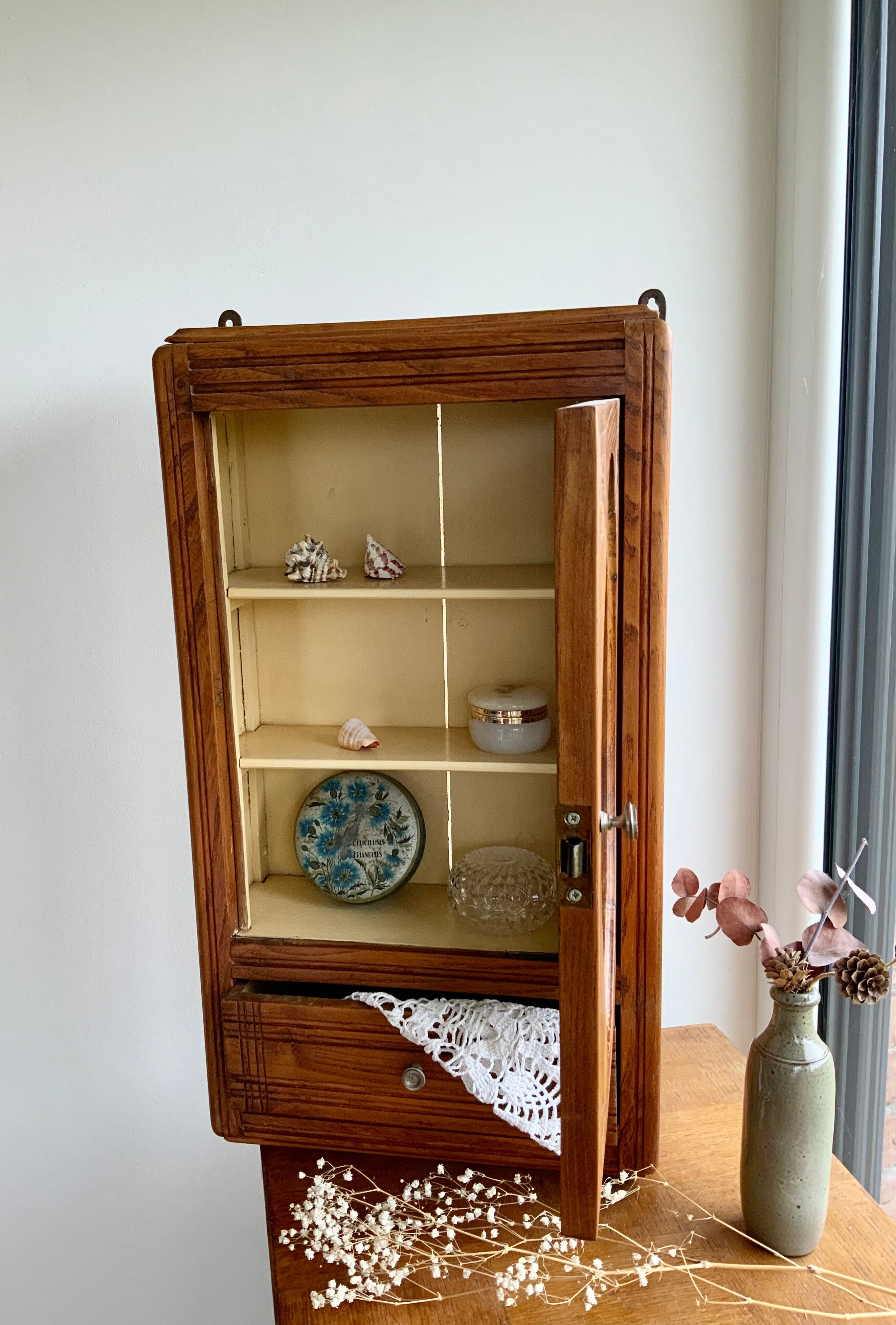 Antique toilet cabinet