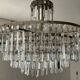 Large crystal chandelier with cascade of pendants from the 60s and 70s