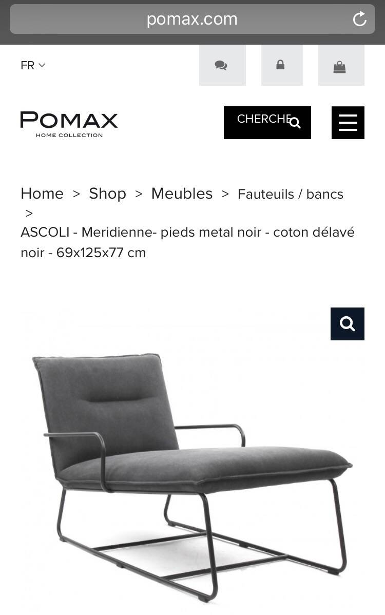 Méridienne chaise longue ASCOLI de POMAX