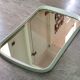 Rectangular mirror, horizontal or vertical, in white lacquered wood, 1970s.