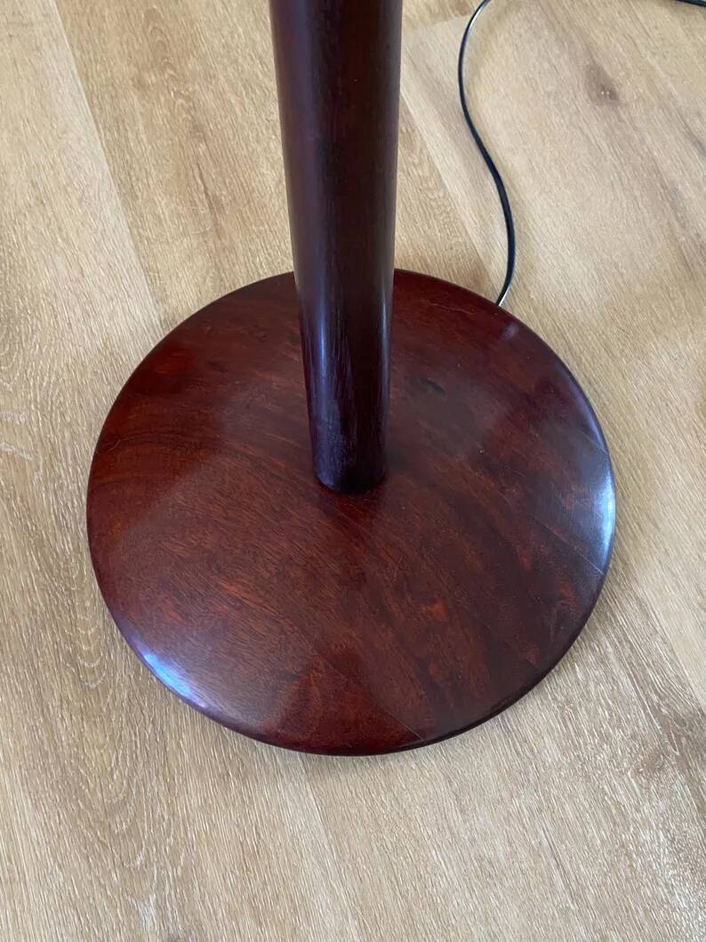 Art Deco floor lamp in solid mahogany 1940s
