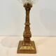 lampe chandelier en bronze doré XIXe avec globe en verre pointe de diamant