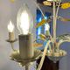 Vintage painted metal chandelier, foliage and flowers, 5 lights.
