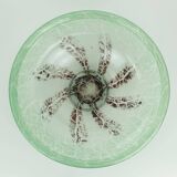 fantastic large WMF art deco ikora glass BOWL karl wiedmann 1930s green and