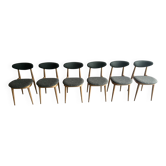 Set of 6 Baumann chairs model Licorne restored and reupholstered.