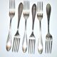 Series of 6 vintage table forks in silver metal deetjen 100 21.5cm