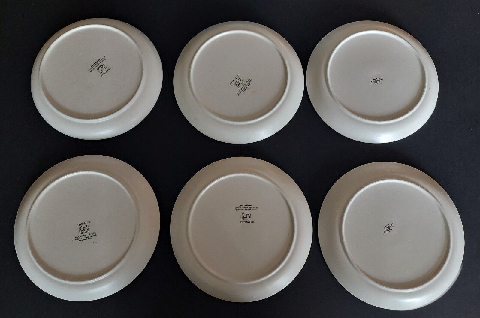 Fish plates series of six sandstones Sarreguemines model Granville