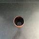 Orange glazed ceramic cylinder vase