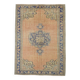 Samon & Blue Luxury Vintage Rug, Large Area Vintage Persian Rug, 218x302 Cm