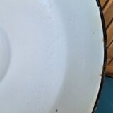 Pair of suspensions industrial lamp workshop lampshade in black enamelled metal