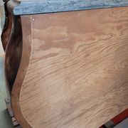 Domed chest of drawers in green marble brass marquetry from Germany