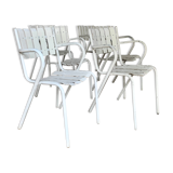 Vintage bistro chairs terrace in galvanized steel - set of 6