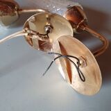 Set of 2 glass and gold metal appliques